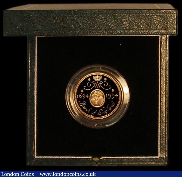 Two Pounds 1994 Tercentenary of the Bank of England Gold Proof Mule with no 'TWO POUNDS' below the bust, S.K4A (previously S.4314A) FDC in the Royal Mint box of issue with certificate number 0703, one of the key rarities of the Decimal series : English Cased : Auction 177 : Lot 583