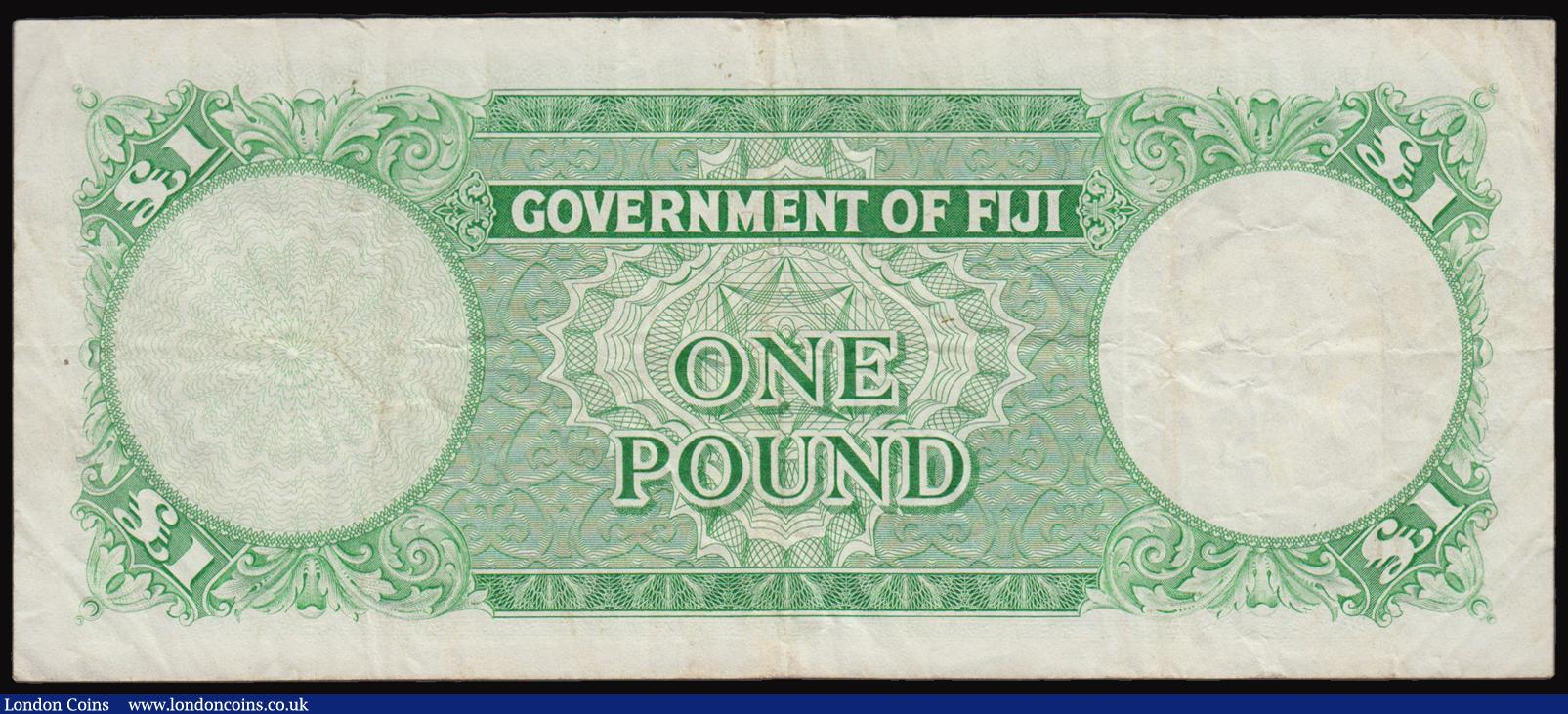 London Coins : A177 : Lot 96 : Fiji One Pound 1967 issue, dated 1st January 1967, signatures Ritchie, Griffiths and Cruickshank, se...