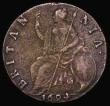 London Coins : A177 : Lot 1773 : Halfpenny 1694 unbarred A's in MARIA, Peck 604, NVF the obverse surfaces slightly porous, the p...