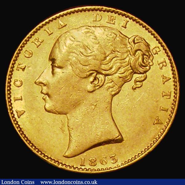Sovereign 1863 Marsh 46, S.3852D About VF/VF : English Coins : Auction 178 : Lot 1733