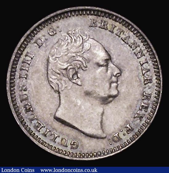 Threepence 1837 Large Head, right legs of NN in BRITANNIAR point to spaces, ESC 2047, Bull 2538, Davies 407 dies 2A EF and attractively toned, Rare : English Coins : Auction 178 : Lot 1893
