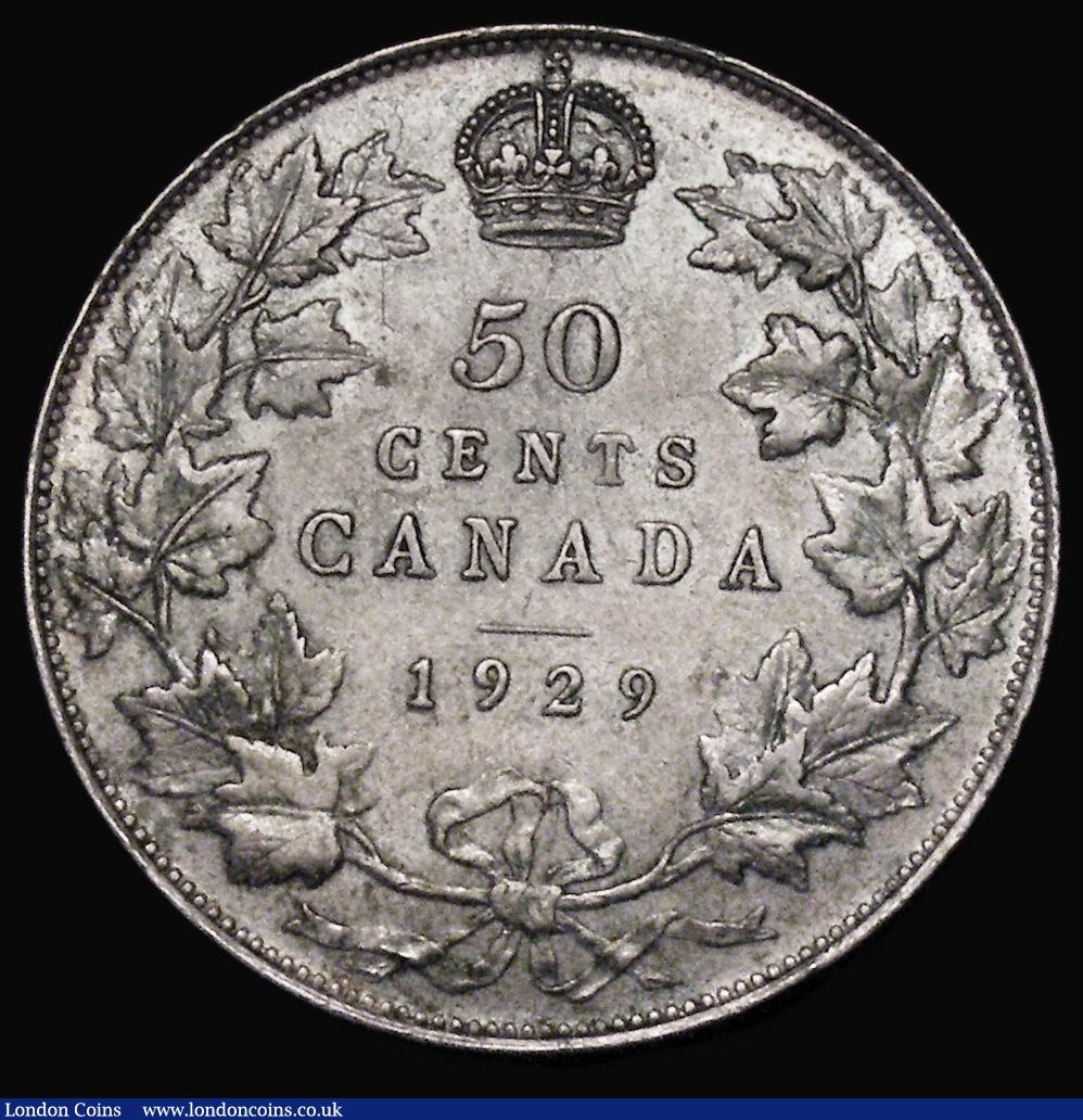 London Coins : A178 : Lot 1034 : Canada 50 Cents 1929 KM#25a NEF with some spots and surface residue, possibly removable with care