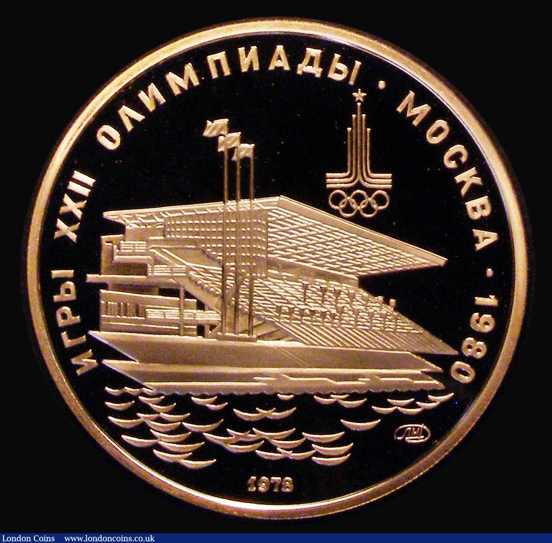 London Coins : A178 : Lot 1157 : Russia 100 Roubles Gold 1978 Waterside Grandstand, 1980 Moscow Olympics, Leningrad, St. Petersburg M...