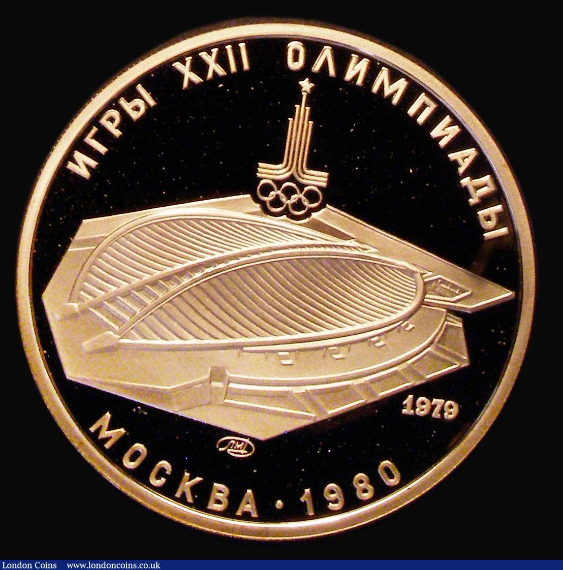 London Coins : A178 : Lot 1159 : Russia 100 Roubles Gold 1979 Velodrome Building, 1980 Moscow Olympics, Leningrad, St. Petersburg Min...