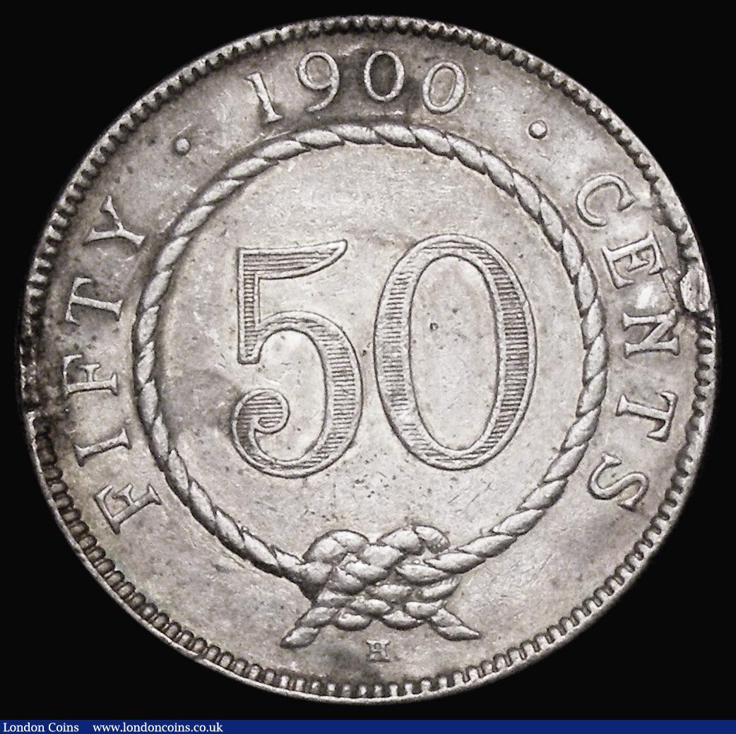 London Coins : A178 : Lot 1168 : Sarawak 50 Cents 1900H KM#11 NVF and colourfully toned, an ex-mount piece, the edge expertly repaire...