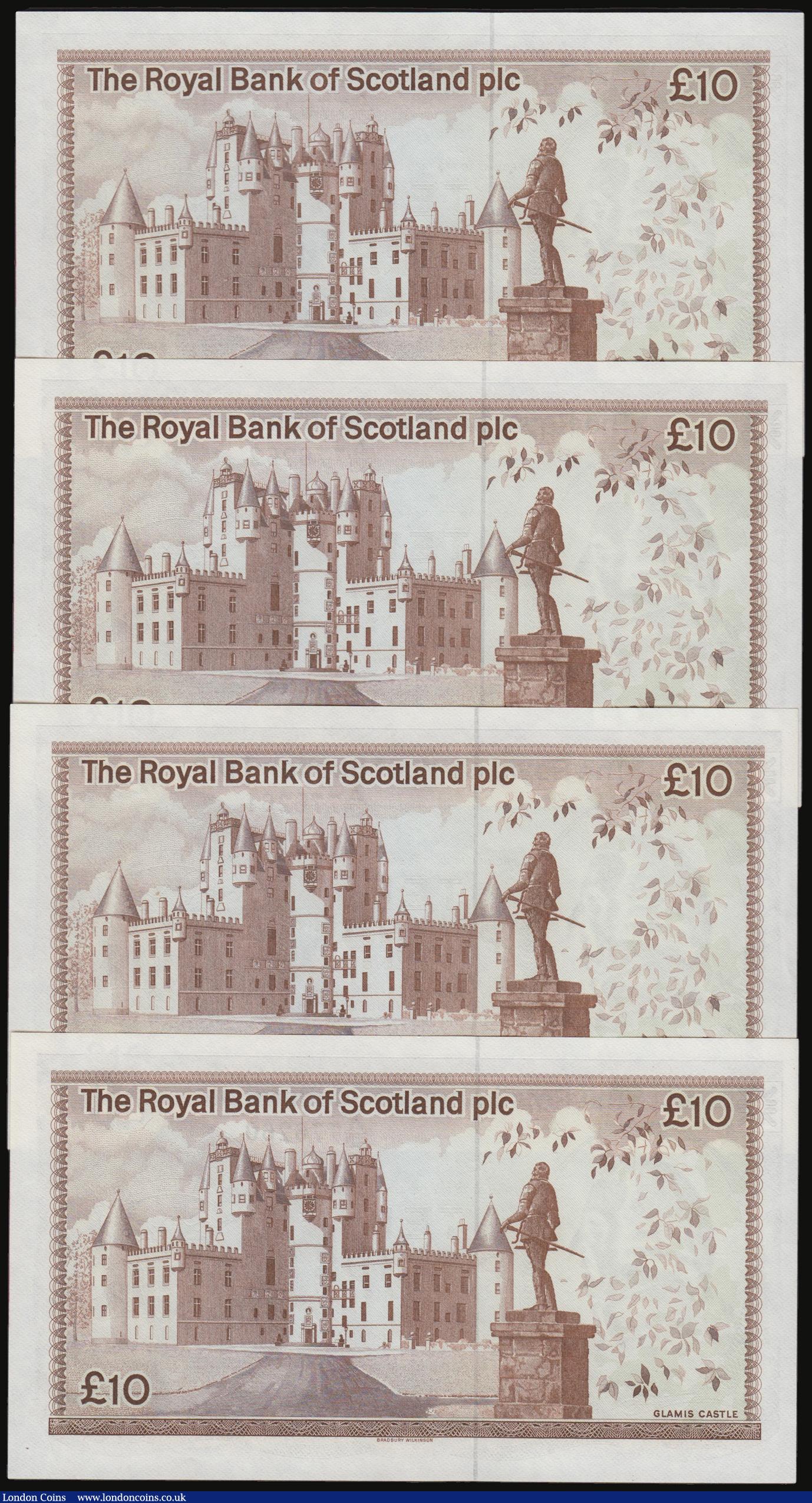 London Coins : A178 : Lot 120 : Scotland, The Royal Bank of Scotland plc Ten Pounds 4 Jan 1984 Pick 343a signed Winter (4) consecuti...