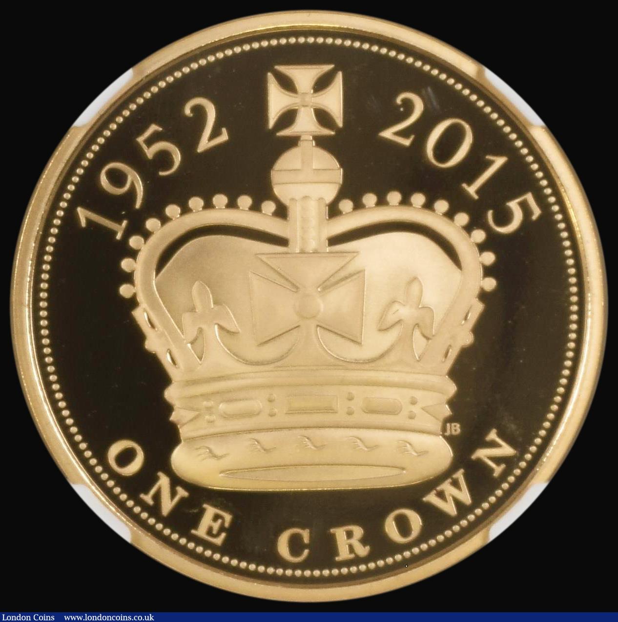 London Coins : A178 : Lot 1348 : Five Pound Crown 2015 Queen Elizabeth II - The Longest Reigning Monarch, Obverse: James Butler portr...