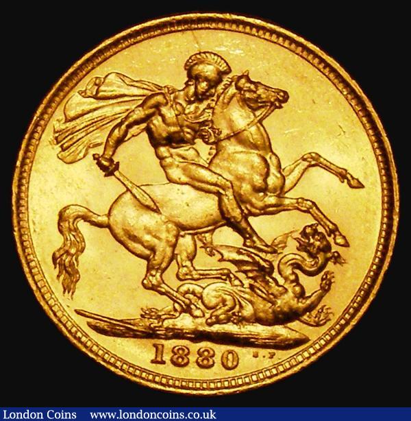 Sovereign 1880M George and the Dragon, Horse with long tail, W.W. buried in truncation, Marsh 102, S.3857, GEF/AU and lustrous : English Coins : Auction 178 : Lot 1761