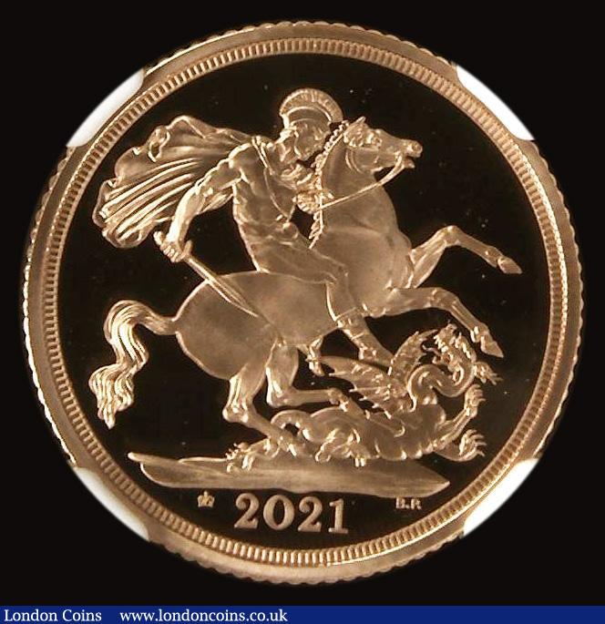 London Coins : A178 : Lot 1879 : Sovereign 2021 Queen Elizabeth II 95th Birthday with 95 in crown Privy Mark Gold Proof S.SC9M in an ...
