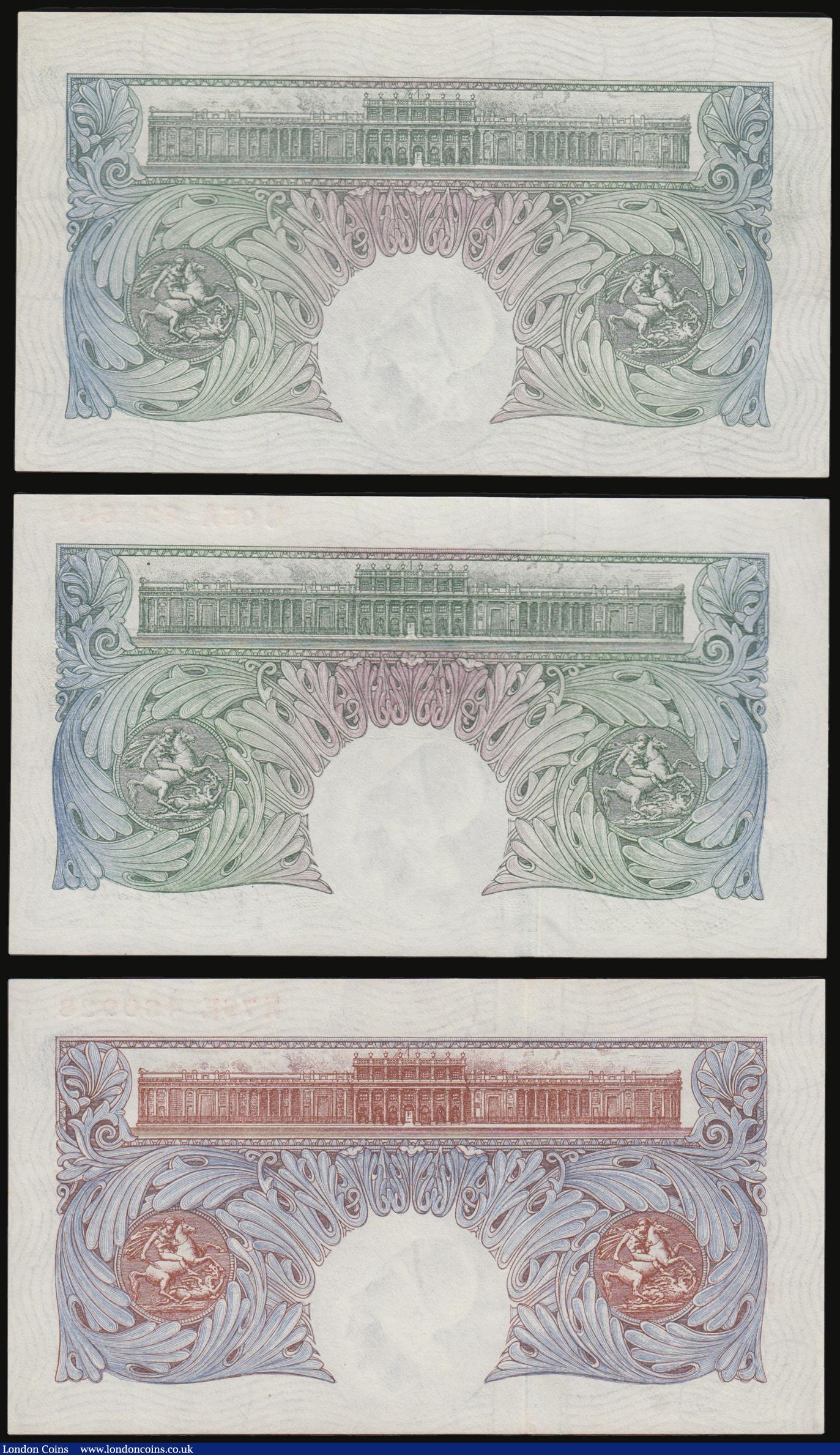 London Coins : A178 : Lot 19 : One Pounds Peppiatt (3) B239 1934 Last Series L20A 193366, Blue B249 1940-48 R76E 480298, B260 1948 ...