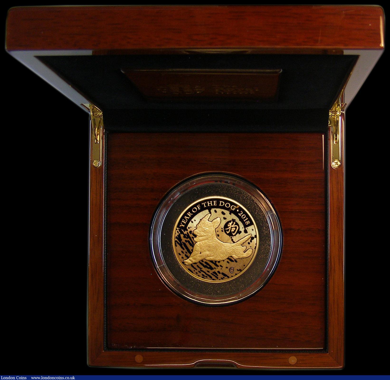 London Coins : A178 : Lot 222 : Five Hundred Pounds 2018 Shengxiao Collection - Chinese Lunar Year of the Dog, 5oz. Gold Proof, S.CL...