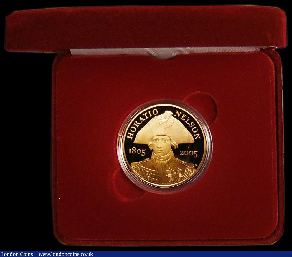 London Coins : A178 : Lot 246 : Five Pound Crown 2005 Admiral Nelson - 200th Anniversary of the Battle of Trafalgar Gold Proof S.L15...