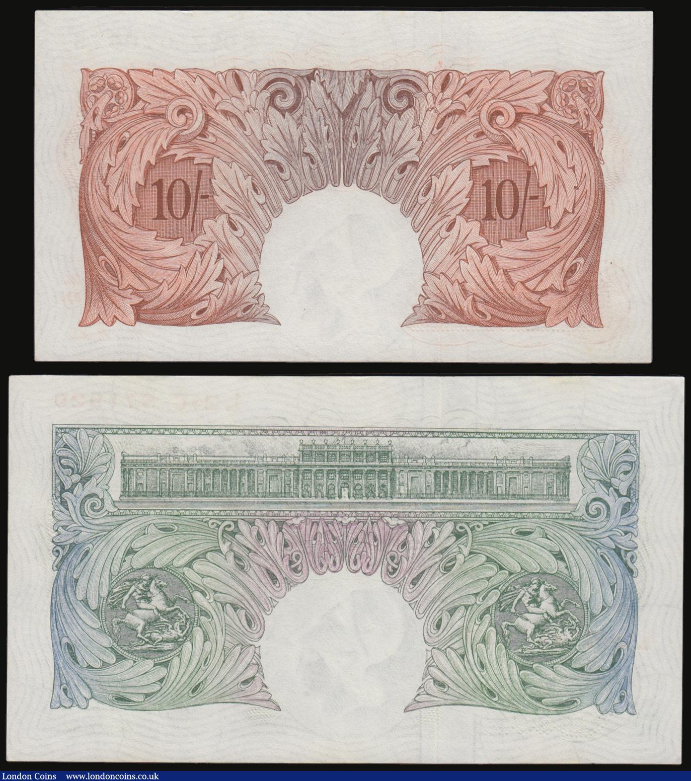 London Coins : A178 : Lot 27 : Beale 1950 issues Ten Shillings B266 prefix S62Z and One Pound B268 prefix L24J AU-UNC