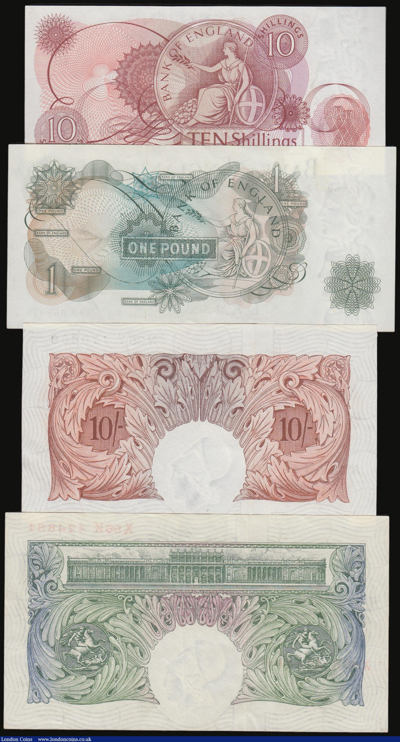 London Coins : A178 : Lot 33 : O'Brien (4) Ten Shillings B271 1955 N38Y 179409 Unc, One Pound B273 prefix X96K EF, One Pound B...