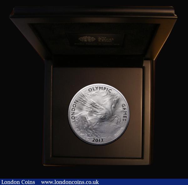 Ten Pounds 2012 The Official London 2012 UK 5oz Silver Coin, Pegasus the winged horse reverse, right facing portrait of QE II by Rank-Broadley obverse, 65mm diameter, Proof FDC in a large NGC holder and graded PF69, in the Royal Mint presentation box as issued with certificate : English Cased : Auction 178 : Lot 387