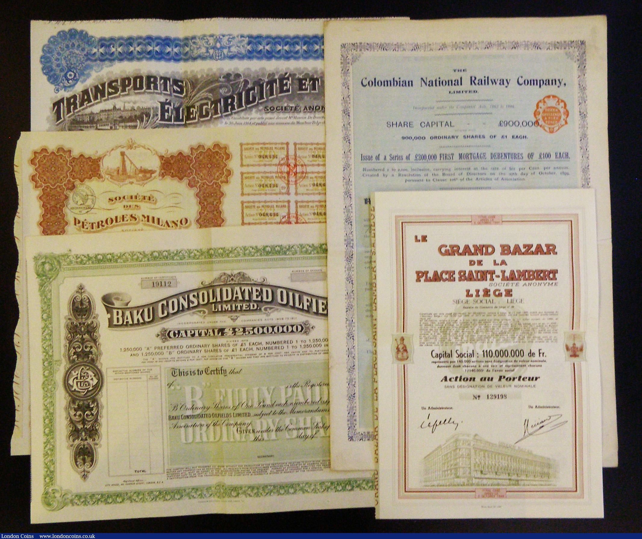 London Coins : A178 : Lot 4 : GB and World bonds and shares (11) USA (5) Pan American World Airways, Inc. 1973, red and black, sha...