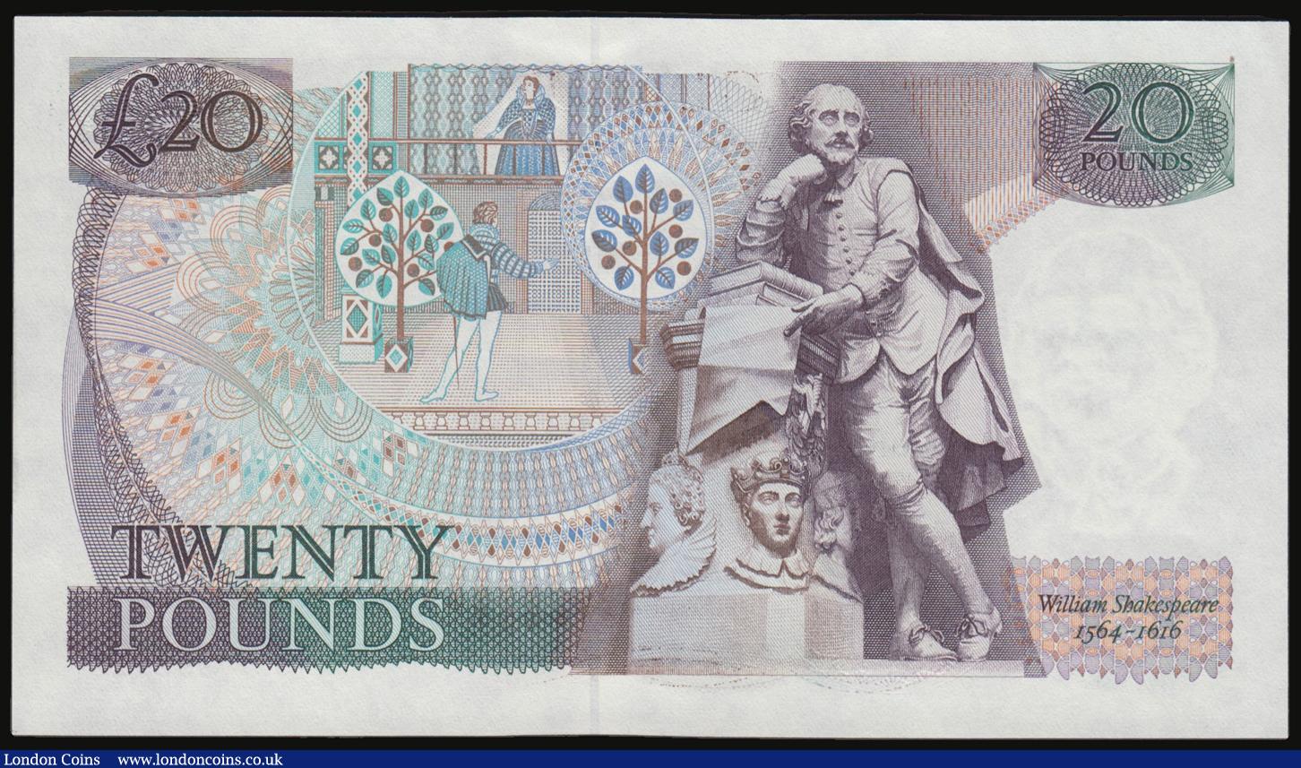 London Coins : A178 : Lot 46 : Twenty Pounds Gill B355 issued 1988 very last run 20X 999129 UNC (from C102 pack)