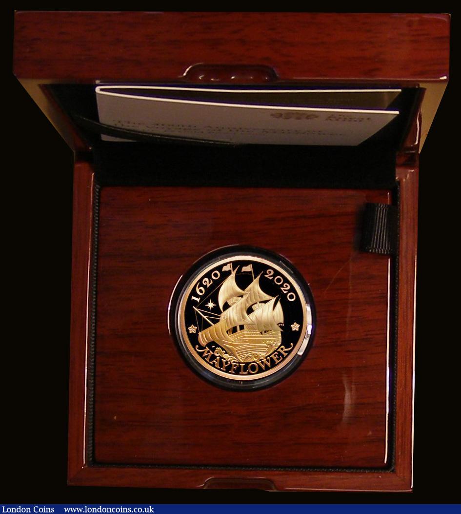 London Coins : A178 : Lot 465 : Two Pounds 2020 400th Anniversary of the Voyage of the Mayflower 1620-2020 S.K60 Gold Proof FDC in t...