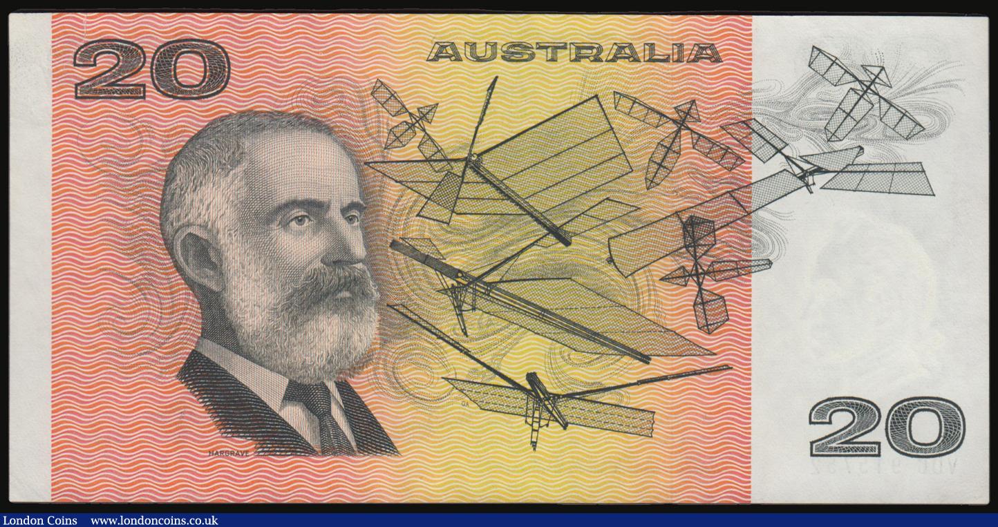 London Coins : A178 : Lot 59 : Australia 20 Dollars 1979 issue, signatures H.M. Knight and John Stone, Pick 46c, serial number VDC ...