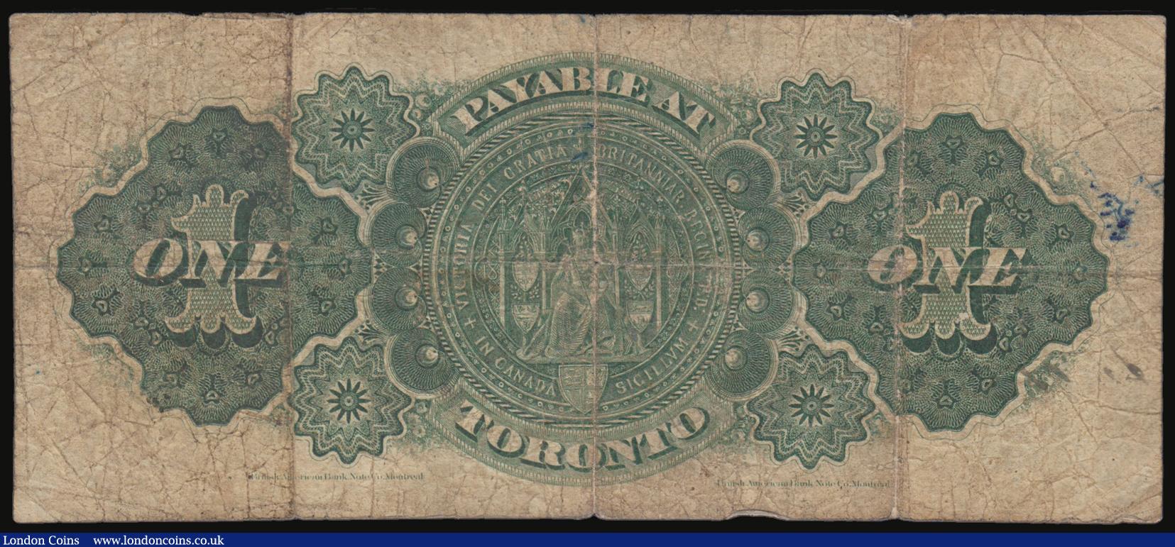 London Coins : A178 : Lot 64 : Canada - The Dominion of Canada One Dollar 1st June 1878, Portrait of Countess of Dufferin at the ce...