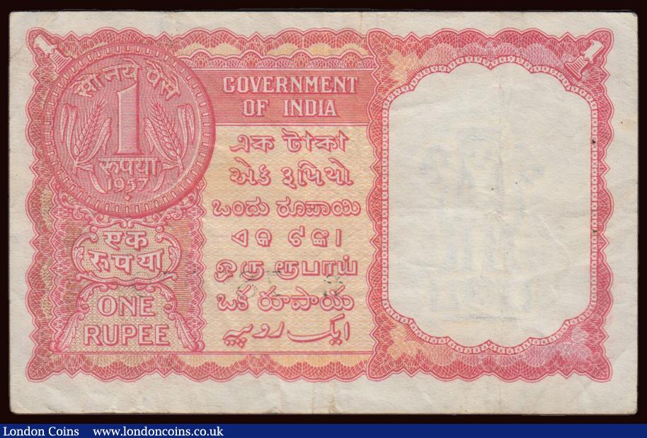 London Coins : A178 : Lot 85 : India 1 rupee Gulf series issued c.1950s-60s series Z/11 782929, PickR1, good Fine