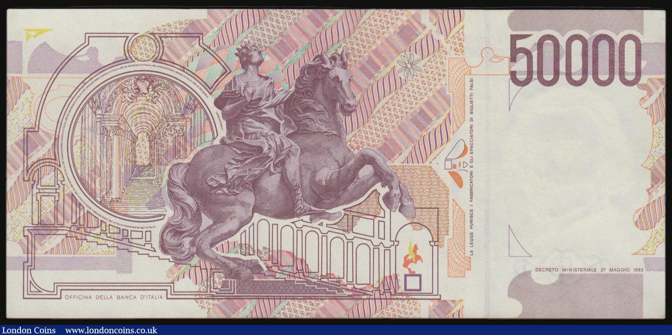 London Coins : A178 : Lot 93 : Italy 5000 Lire 1992 issue, signatures Fazio and Amici, Pick 116c, serial number DE 689465C, UNC wit...