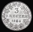 London Coins : A178 : Lot 1072 : German States - Frankfurt Three Kreuzer 1856, as KM#334, the 5 of the date struck over a very small ...