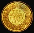 London Coins : A178 : Lot 1104 : India Ten Rupees Gold 1870 KM#479 NEF with some contact marks, a scarce and desirable issue with a l...