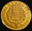 London Coins : A178 : Lot 1135 : Mexico Eight Escudos Gold 1748 KM#150 the obverse with some scratches and graded AU details by NGC O...
