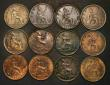 London Coins : A178 : Lot 1999 : Pennies (12) 1860 Toothed Border Freeman 10 dies 2+D Good Fine, 1861 Freeman 29 dies 6+D Fine, 1862 ...