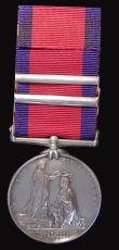 London Coins : A178 : Lot 700 : Military General Service Medal, awarded to T.Toms, R.Arty, Drivers, with 4 clasps, Ciudad Rodrigo, B...