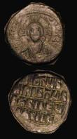 London Coins : A178 : Lot 973 : Byzantine Follis (2) Basil II and Constantine VIII Class II Anonymous type (976-1025) struck off-cen...