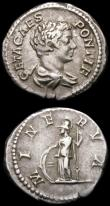 London Coins : A178 : Lot 975 : Roman Ar Denarius (3) Geta (200-202AD) Obverse: Draped bust right P SEPT GETA CAES PONT, Reverse: Ge...