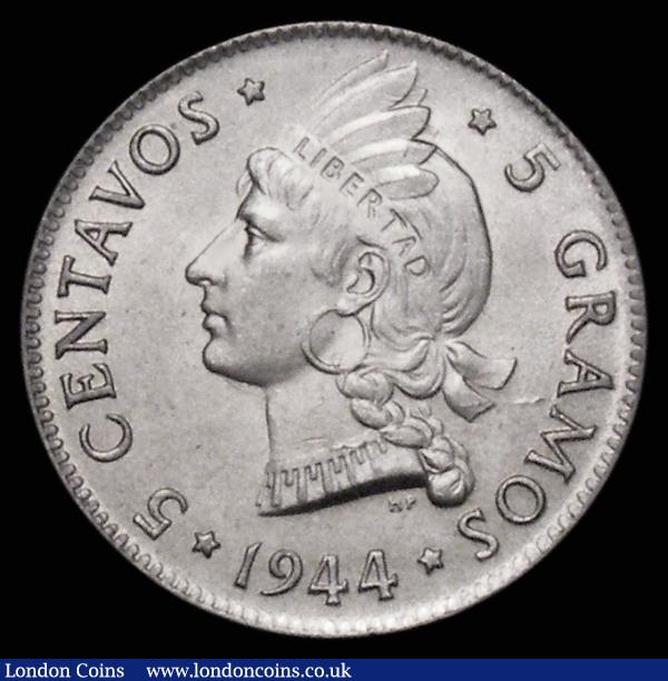 Dominican Republic Five Centavos 1944 KM#18a a one-year type in silver, Lustrous UNC : World Coins : Auction 179 : Lot 1064