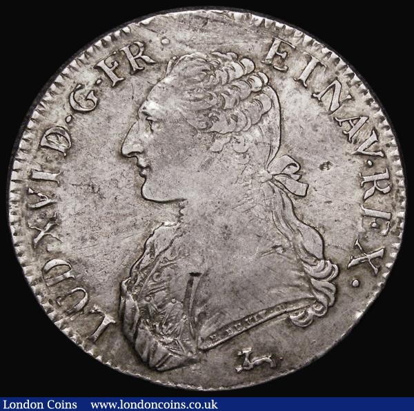 France Ecu 1787R Orleans Mint KM#564.14 Good Fine : World Coins : Auction 179 : Lot 1078