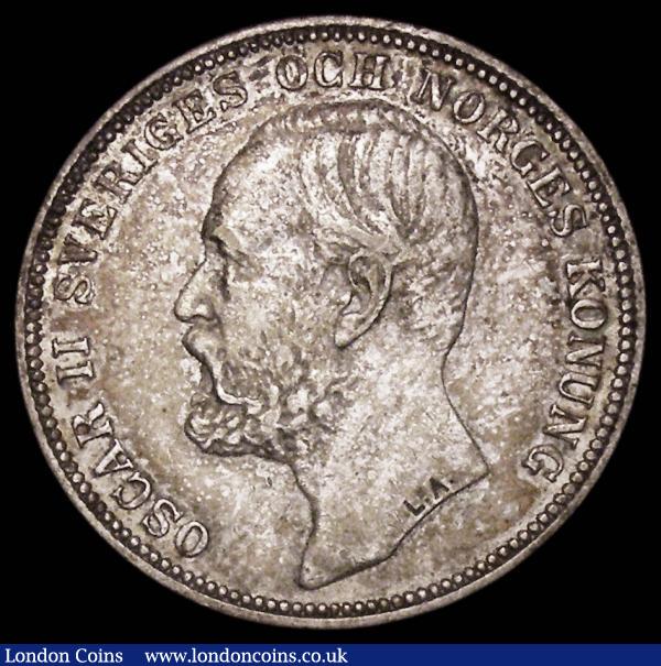 Norway Two Kronor 1904 KM#359 VF with colourful, slightly speckled toning, some small scratches are visible on the truncation, a scarce two-year type with this being the rarer of the two dates : World Coins : Auction 179 : Lot 1202