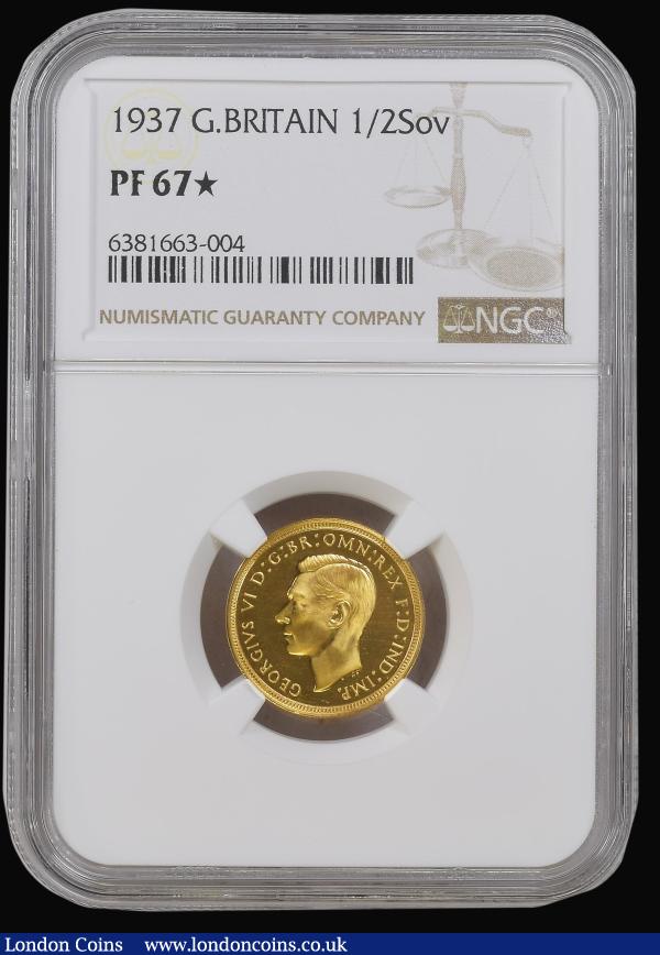 Half Sovereign 1937 Proof S.4077, Marsh 543A, in an NGC holder and graded PF67*, an exceptionally high grade, at the time of writing, NGC had graded 469 examples, with only one graded higher, with the highest grade awarded by PCGS being Proof 67 : English Coins : Auction 179 : Lot 1698