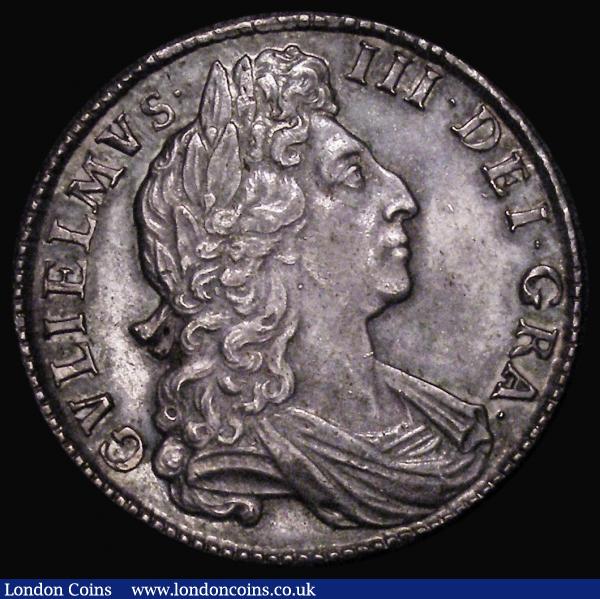 Halfcrown 1698 DECIMO edge ESC 554, Bull 1034 EF with some minor adjustment lines and light haymarking, an attractive underlying blue/green tone further enhances the eye appeal : English Coins : Auction 179 : Lot 1738