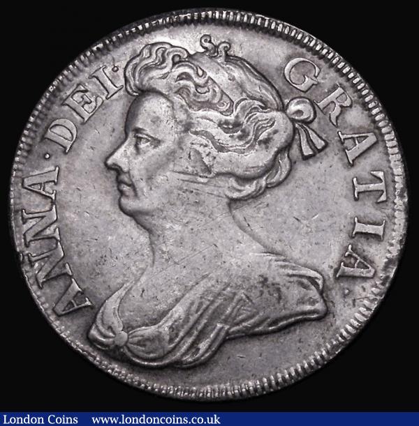 Halfcrown 1714 Roses and Plumes ESC 585, Bull 1377, Fine the obverse with some scratches and adjustment lines, the reverse with grey toning : English Coins : Auction 179 : Lot 1743