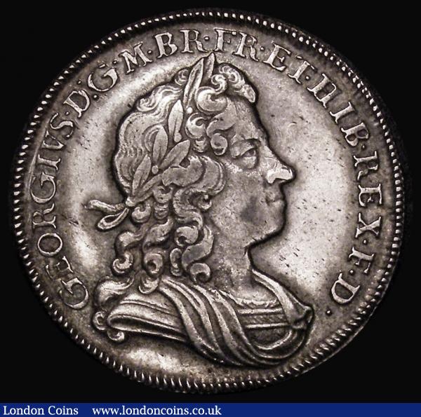 Halfcrown 1720 20 over 17, only faint traces of the overdate are visible under the 0, Roses and Plumes ESC 590, Bull 1555 NVF/VF with some light haymarking, the reverse possibly lightly cleaned at some time : English Coins : Auction 179 : Lot 1744