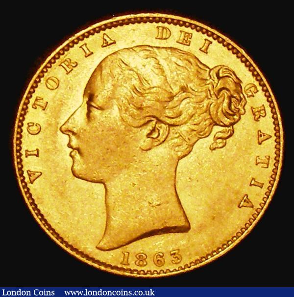 Sovereign 1863 Marsh 48, S.3853, Die Number 17 GVF : English Coins : Auction 179 : Lot 2050