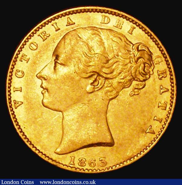 Sovereign 1863 No Die Number Marsh 46, S.3852D, GVF/NEF : English Coins : Auction 179 : Lot 2053