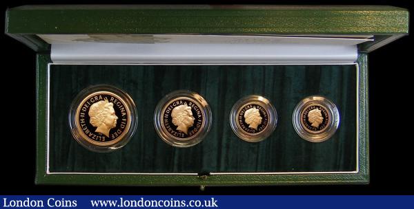 United Kingdom 2005 Gold Proof Four Coin Sovereign Collection, Gold Five Pounds to Half Sovereign S.PGS42 FDC in the Royal Mint box of issue with certificate, the one year only reverse type, a new portrayal of George and the Dragon by Timothy Noad : English Cased : Auction 179 : Lot 670