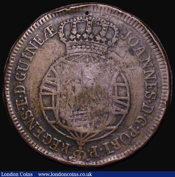 Angola 4 Macutas 1815 KM55 countermarked issue (33.6 grams) VG-Fine countermarks VF : World Coins : Auction 179 : Lot 987