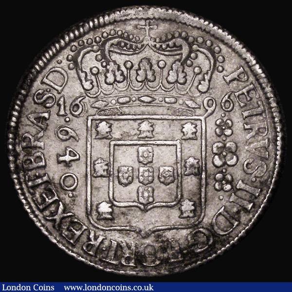 Brazil 640 Reis 1696 with 16 of date double struck, KM#84 NVF with some surface deposit, possibly an ex-shipwreck piece : World Coins : Auction 179 : Lot 1021