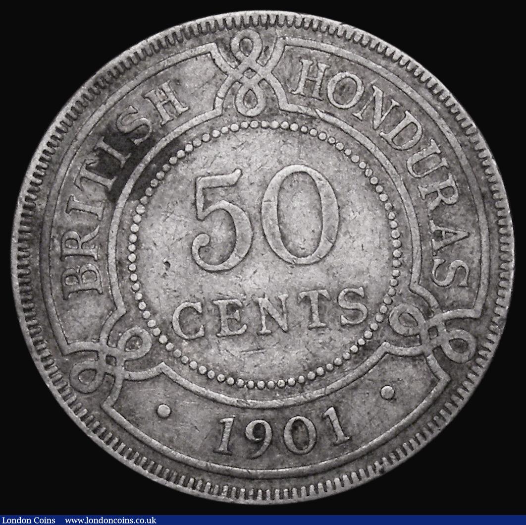 London Coins : A179 : Lot 1023 : British Honduras 50 Cents 1901 KM#10 Fine, scarce with a mintage of just 10,000 pieces