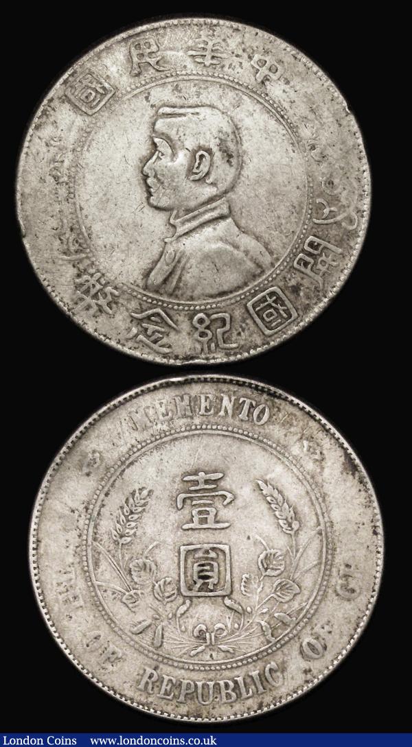 China (2) Kiangnan Province Dollar 1904 HAH CH Y#145a.2, Fine and unevenly toned, with some chopmarks, Republic Dollar undated (1927) Memento Y#318a.1 VG the obverse worn at 3 and 9 o'clock : World Coins : Auction 179 : Lot 1046