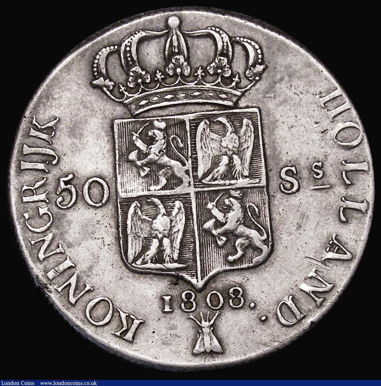 London Coins : A179 : Lot 1194 : Netherlands - Kingdom of Holland 50 Stuivers 1808 KM#28 GVF with a light scratch in the obverse fiel...