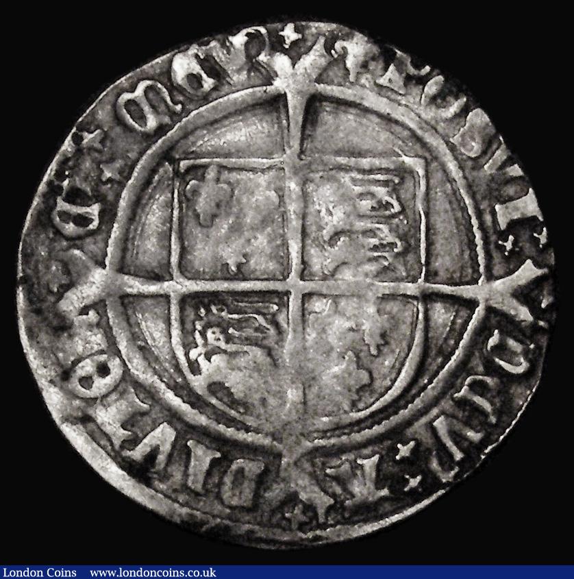 London Coins : A179 : Lot 1338 : Groat Henry VIII Second Coinage, Laker Bust D, S.2337E, mintmark Lis, 2.60 grammes, Fine, come with ...