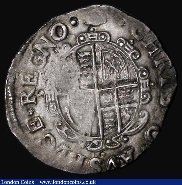 Shilling Charles I Group D, Fourth Bust, type 3a, No Inner Circles, Reverse: round garnished shield, No CR, S.2791 mintmark Tun, 5.91 grammes, VF with some weak areas, probably near 'as struck' with little actual wear : Hammered Coins : Auction 179 : Lot 1384